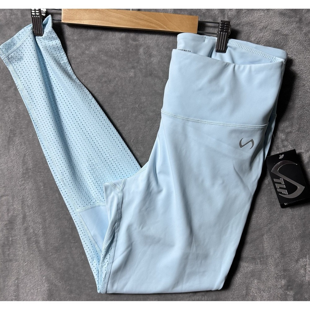 TLF Siren Leggings Surf Blue Womens XL High Waist Mesh Panels Stretch NWT